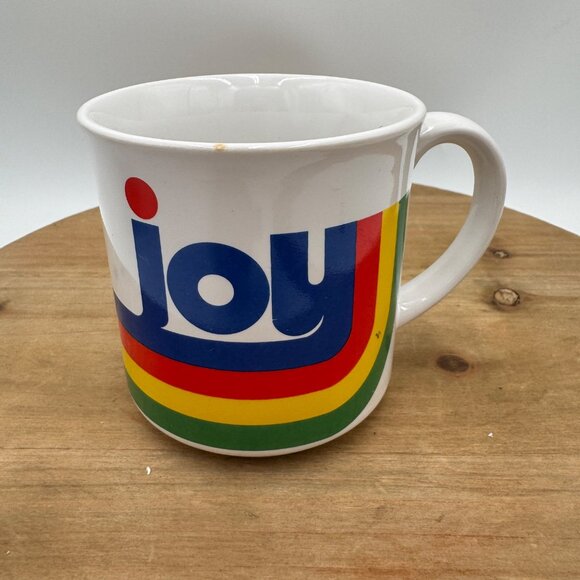 Vintage Joy Rainbow Mug Recycled Paper Products bright Vibrant colorful - Picture 1 of 8